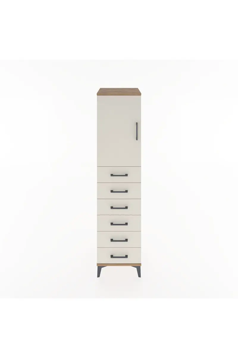 Hyperion Dolap Tek Raflı 6 Çekmeceli Tek Kapaklı 44x44x182