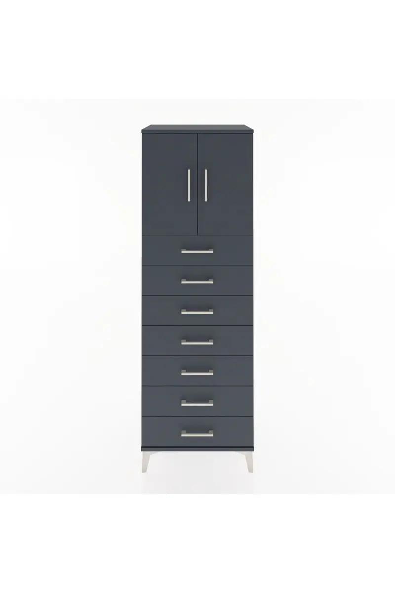 Hyperion Dolap Tek Raflı 7 Çekmeceli 2 Kapaklı 60x44x182