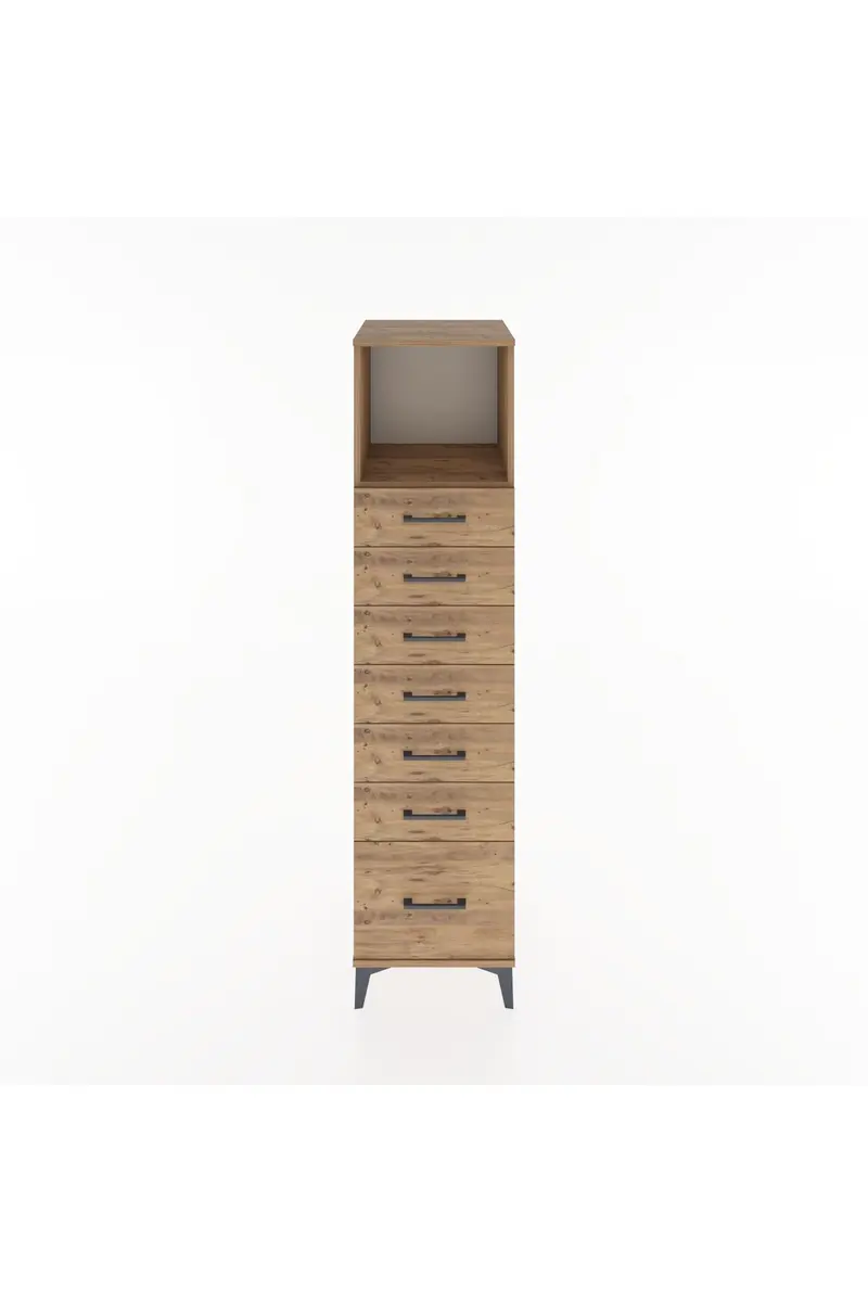 Hyperion Dolap Tek Raflı 7 Çekmeceli 44x44x182