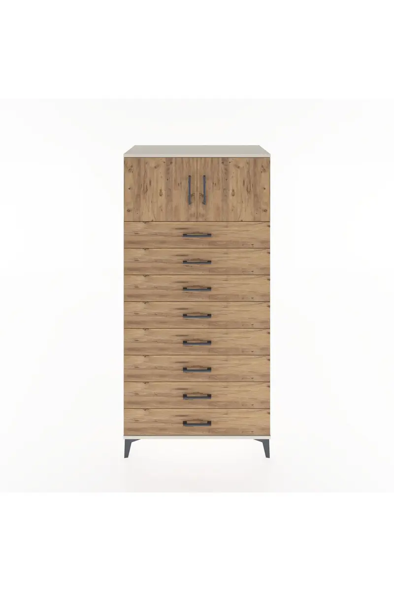 Hyperion Dolap Tek Raflı 8 Çekmeceli 2 Kapaklı 88x44x182