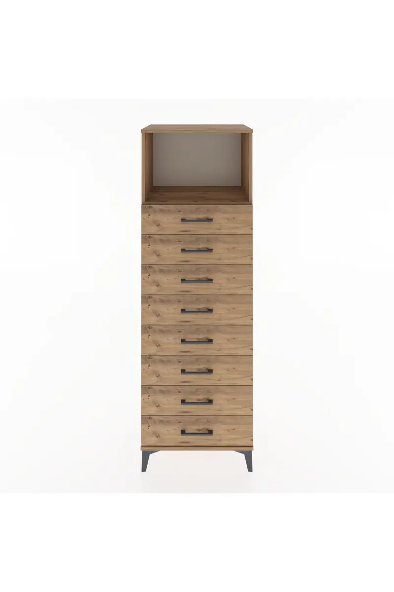 Hyperion Dolap Tek Raflı 8 Çekmeceli 60x44x182
