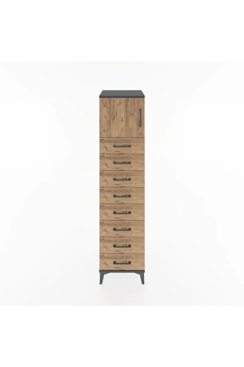 Hyperion Dolap Tek Raflı 8 Çekmeceli Tek Kapaklı 44x44x182