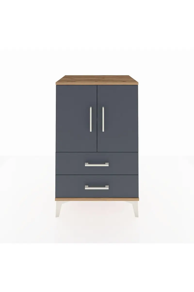 Hyperion Komodin 2 Raflı 2 Çekmeceli 2 Kapaklı 60x44x96