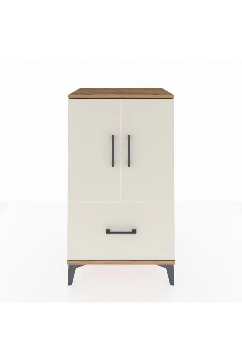 Hyperion Komodin 2 Raflı Tek Çekmeceli 2 Kapaklı 60x44x106
