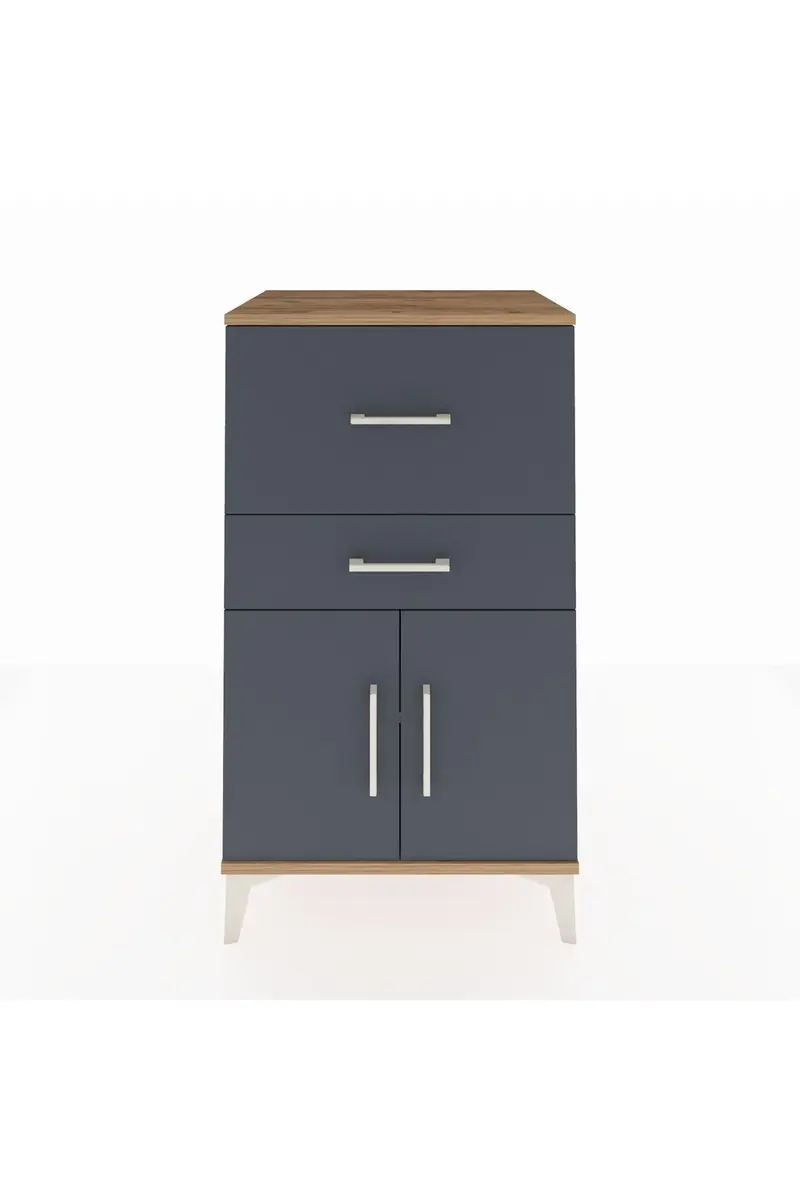 Hyperion Komodin Tek Raflı 2 Çekmeceli 2 Kapaklı 60x44x106