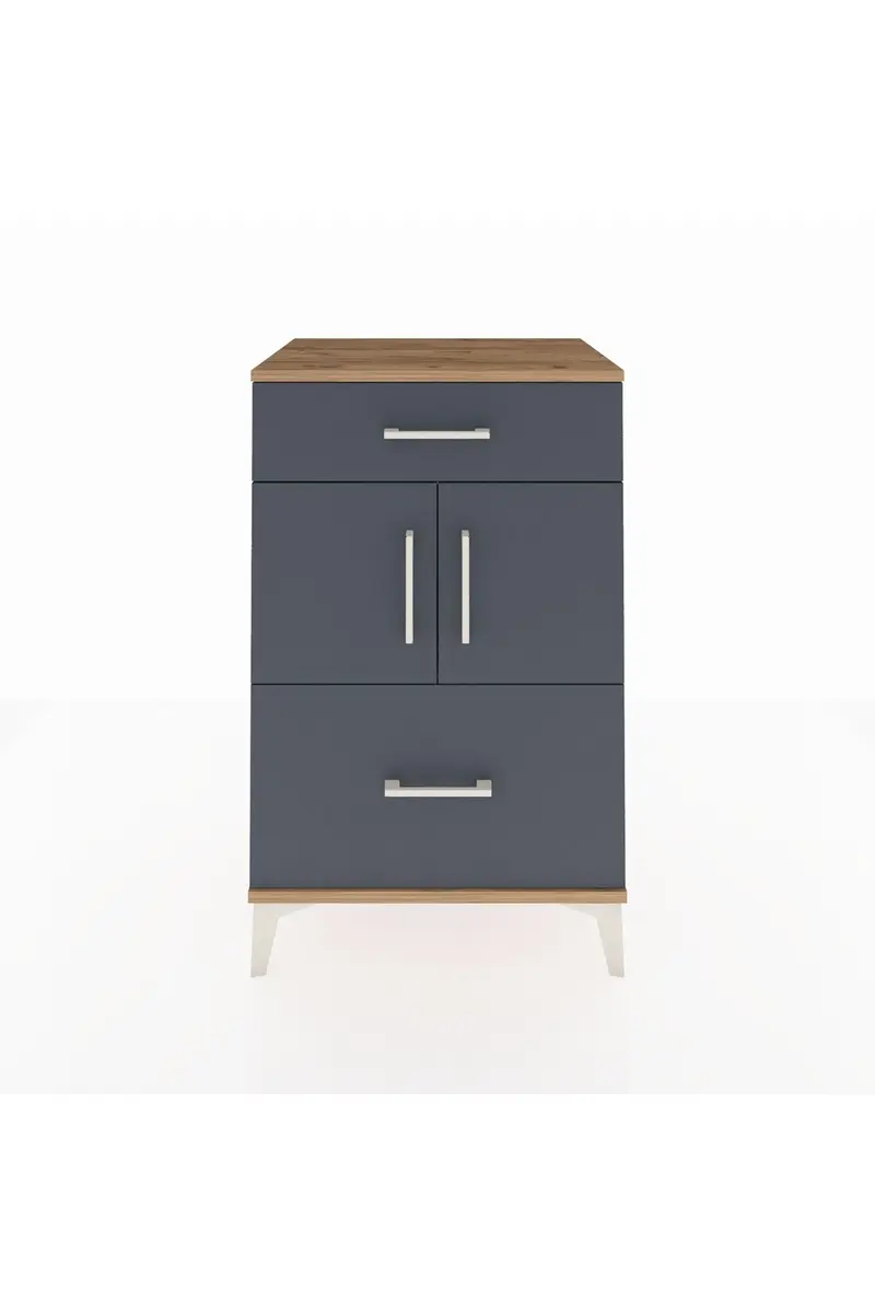 Hyperion Komodin Tek Raflı 2 Çekmeceli 2 Kapaklı 60x44x96