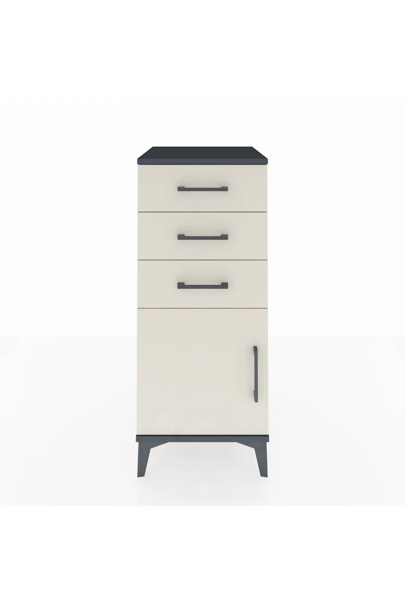 Hyperion Komodin Tek Raflı 3 Çekmeceli Tek Kapaklı 44x44x106