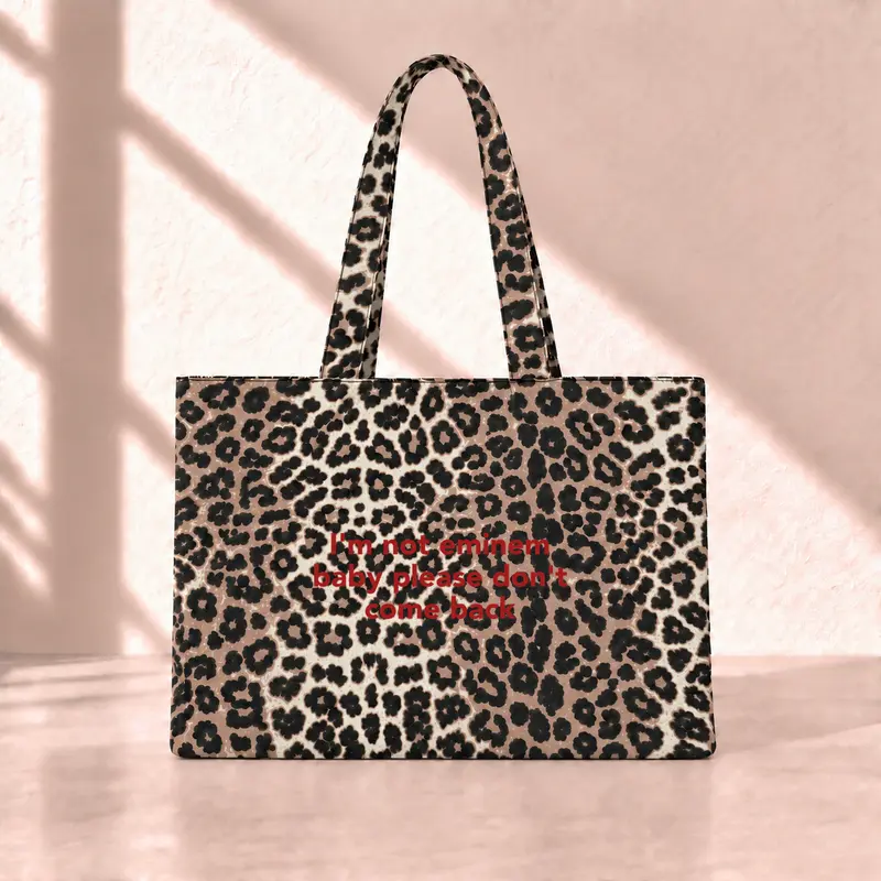 I'm Not Eminem Leopard Tote Bag