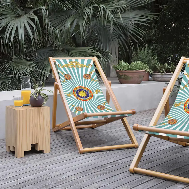Indian Katlanabilir Şezlong Katlanır Ahşap Lounge Chair