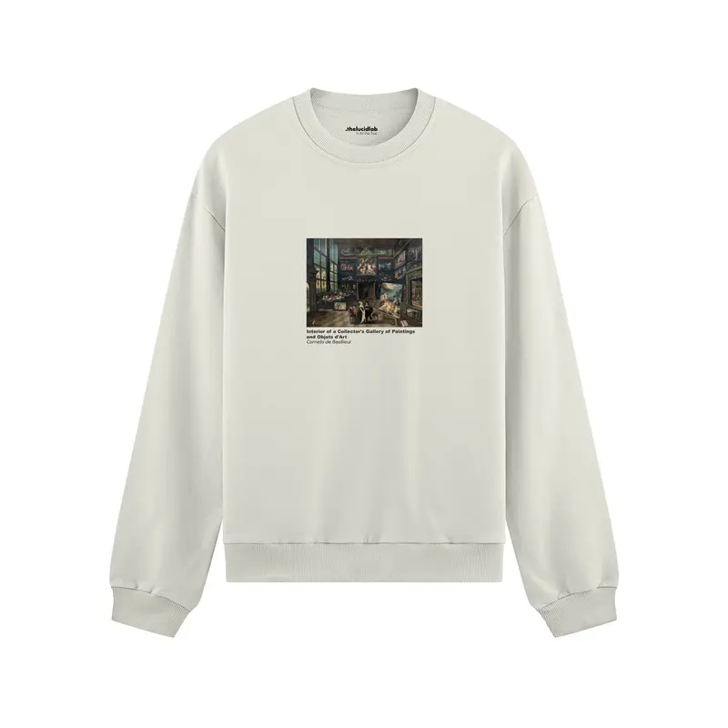 Interior of a Collector's Gallery of Paintings and Objets d'Art Oversize Sweatshirt