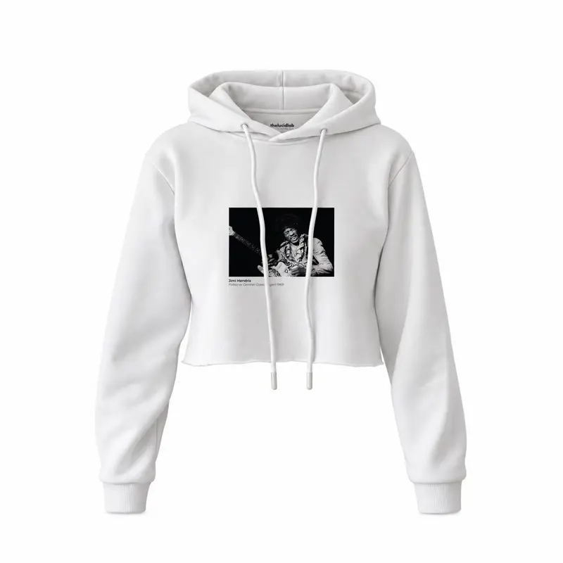 Jimi Hendrix Falkoner Centret Copenhagen 1969 Crop Hoodie