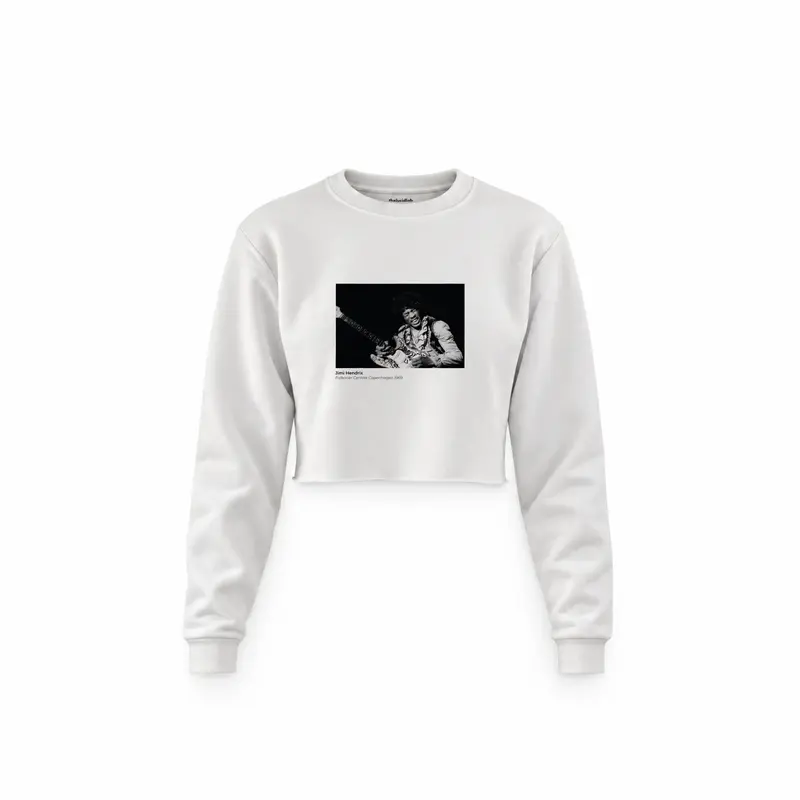 Jimi Hendrix Falkoner Centret Copenhagen 1969 Crop Sweatshirt