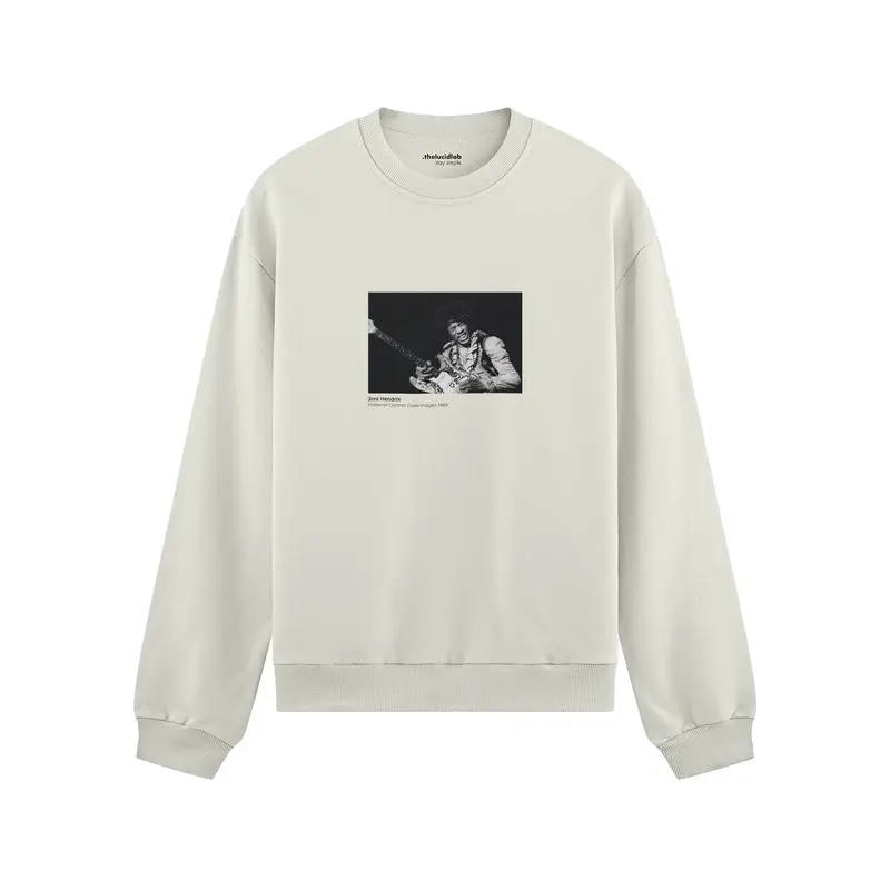 Jimi Hendrix Falkoner Centret Copenhagen 1969 Oversize Sweatshirt