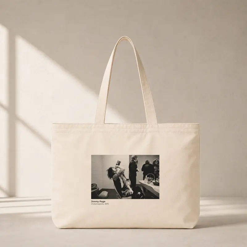 Jimmy Page Backstage Indianapolis 1975 Club Tote Bag
