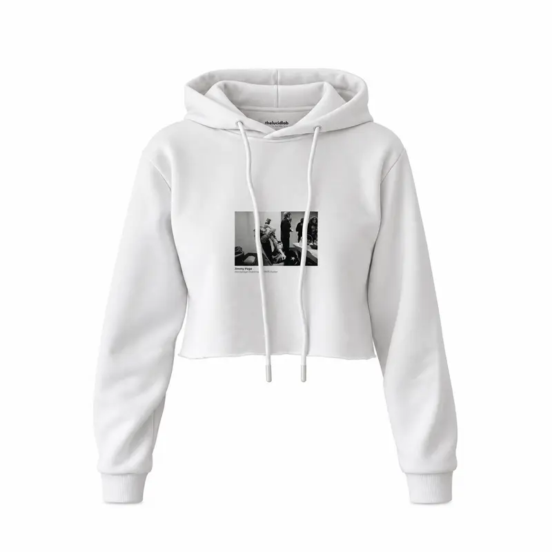 Jimmy Page Backstage Indianapolis 1975 Crop Hoodie