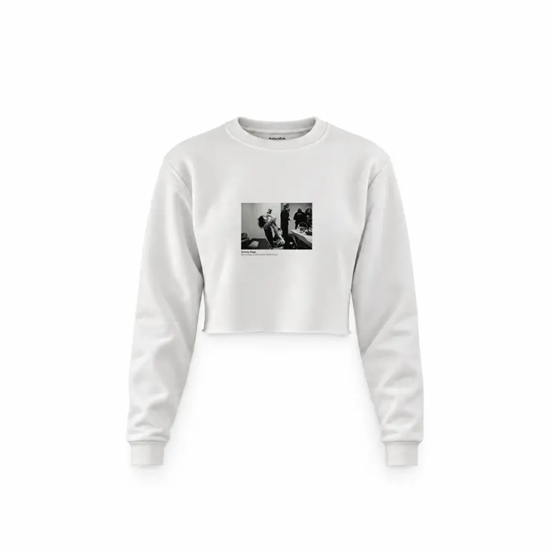 Jimmy Page Backstage Indianapolis 1975 Crop Sweatshirt