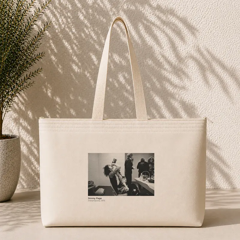 Jimmy Page Backstage Indianapolis 1975 Weekend Tote Bag
