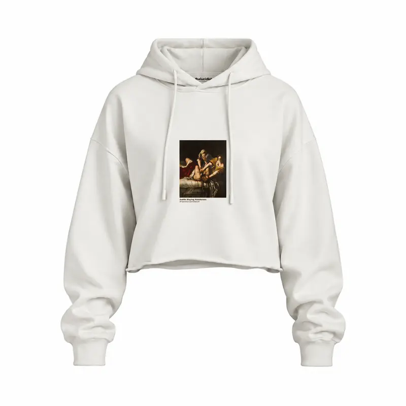 Judith Slaying Holofernes Oversize Crop Hoodie