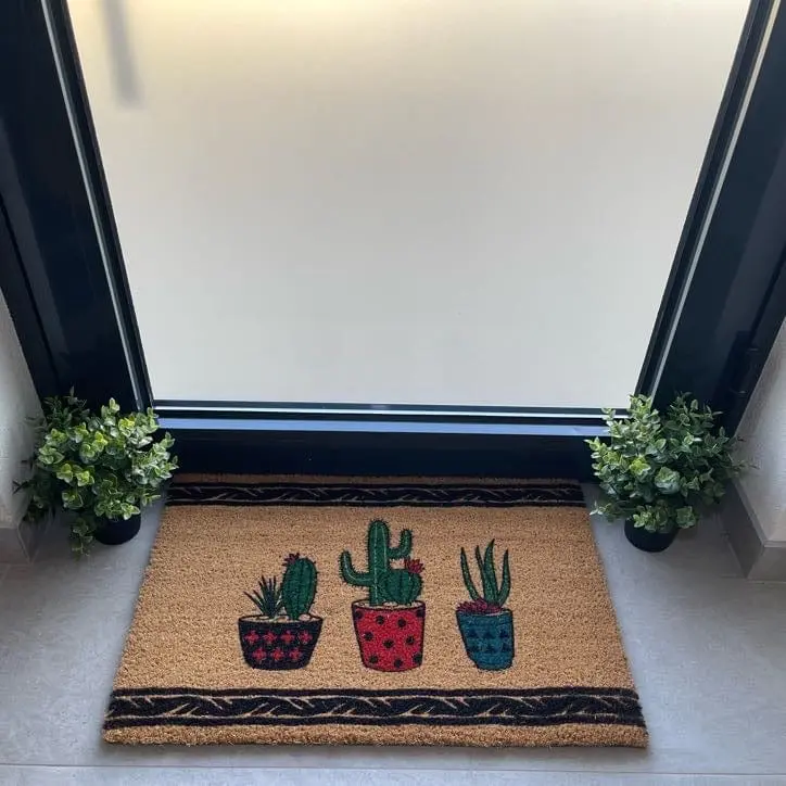 Kaktüsler Doğal Koko Hindistan Cevizi Kapı Önü Paspas 60x40cm