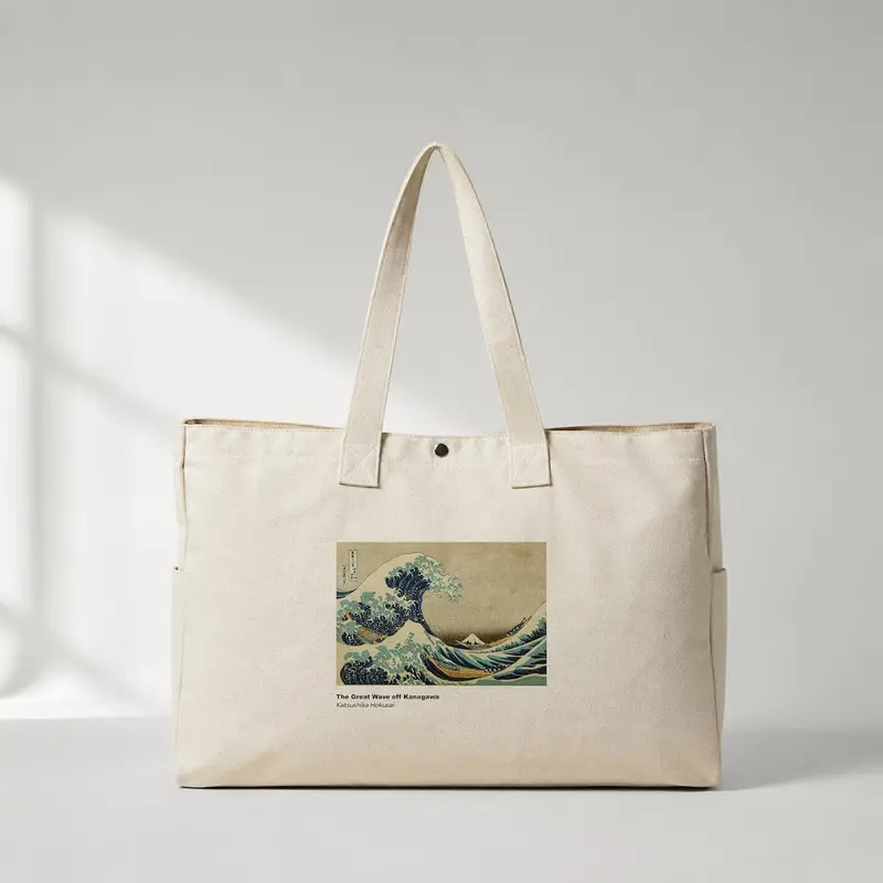 Kanagawa Oki Nami Ura Daily Tote Bag