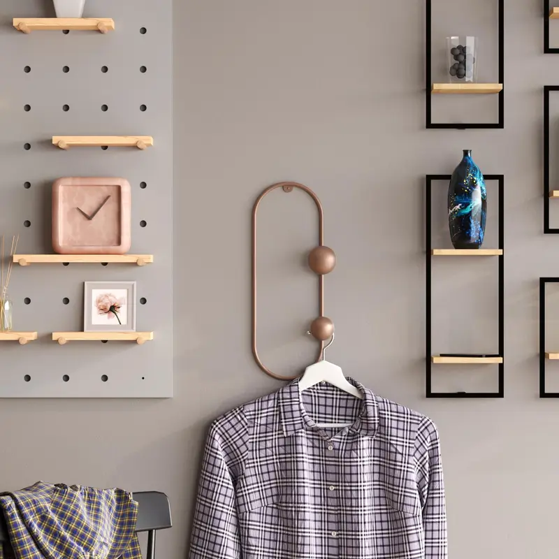 Kapsül Küre Kancalı Metal Duvar Askısı - Bakır