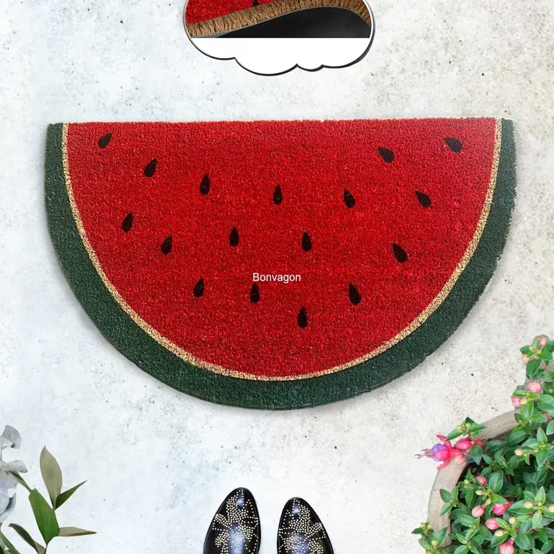 Karpuz 45x75cm Doğal Koko Hindistan Cevizi Kapı Önü Paspas Sandia