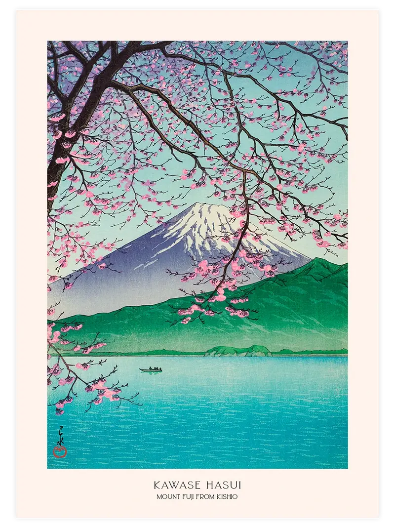 Kawase Hasui Mount Fuji from Kishio - Art Print