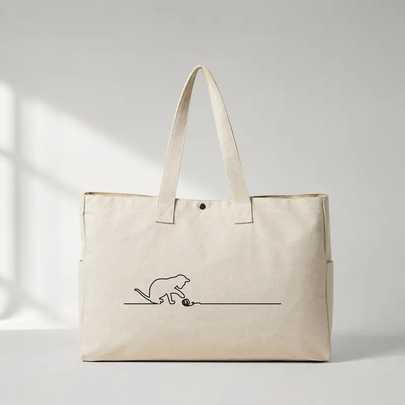 Kedi ve Yumak Daily Tote Bag