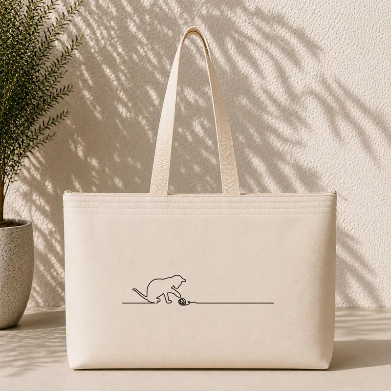 Kedi ve Yumak Weekend Tote Bag