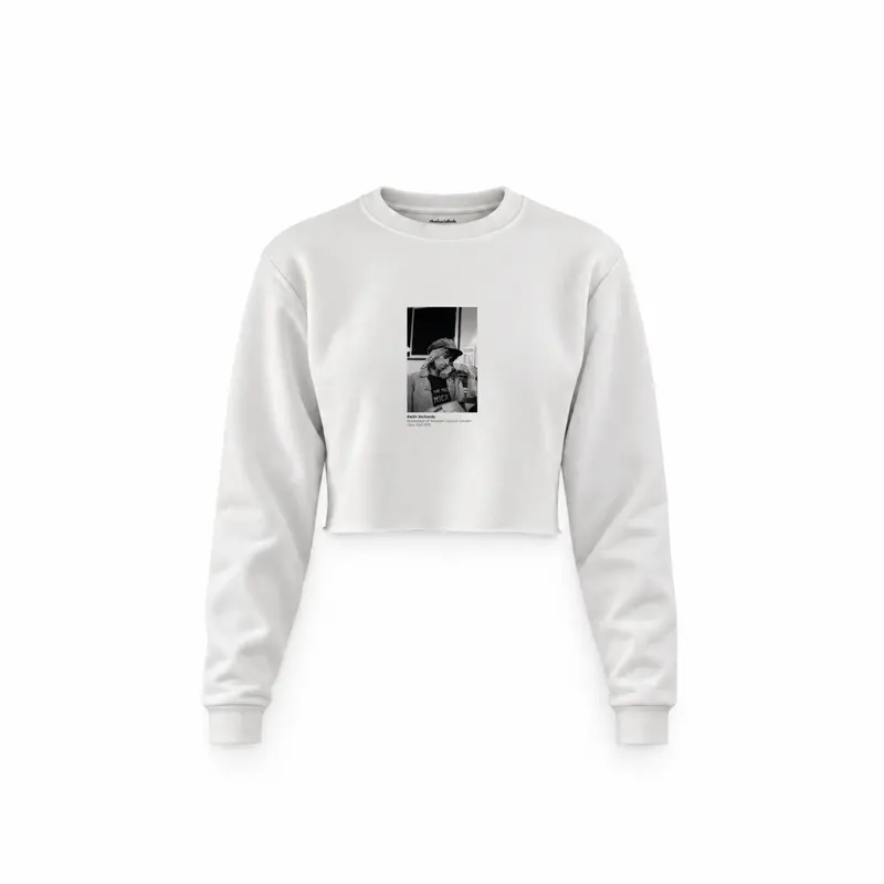 Keith Richards backstage at Madison Square Garden New York 1975 Crop Sweatshirt