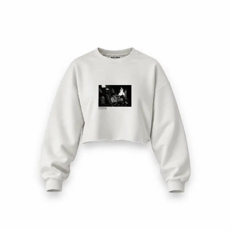 Keith Richards Connecticut 1977 Oversize Crop Sweatshirt
