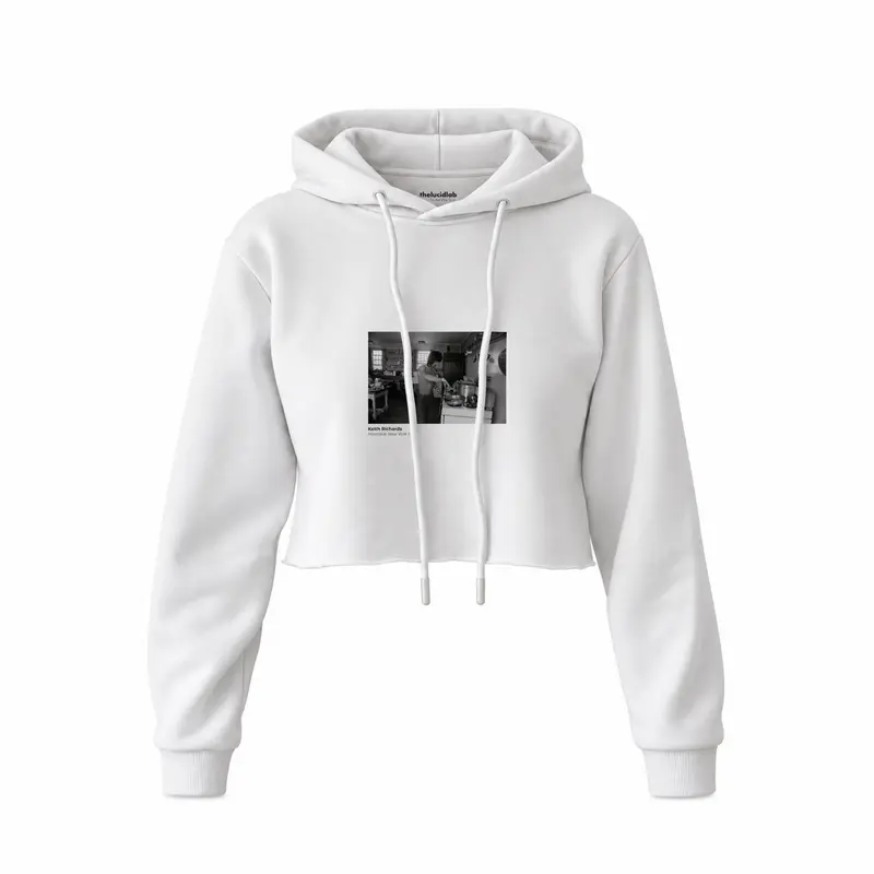 Keith Richards Montauk New York 1975 Crop Hoodie