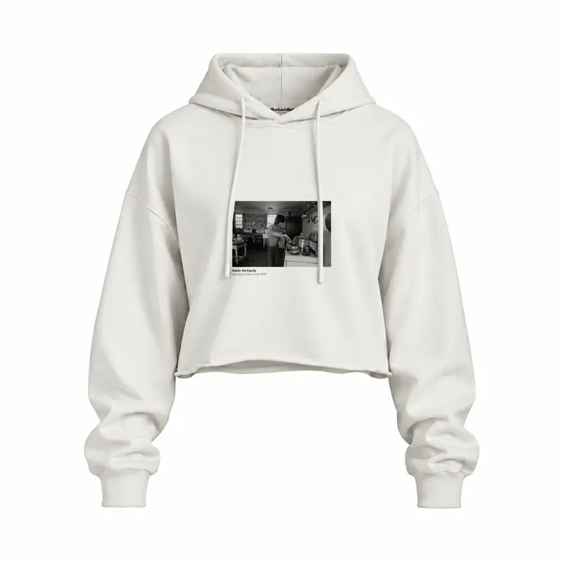 Keith Richards Montauk New York 1975 Oversize Crop Hoodie