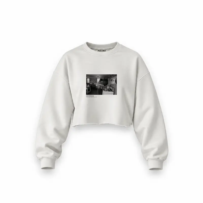 Keith Richards Montauk New York 1975 Oversize Crop Sweatshirt