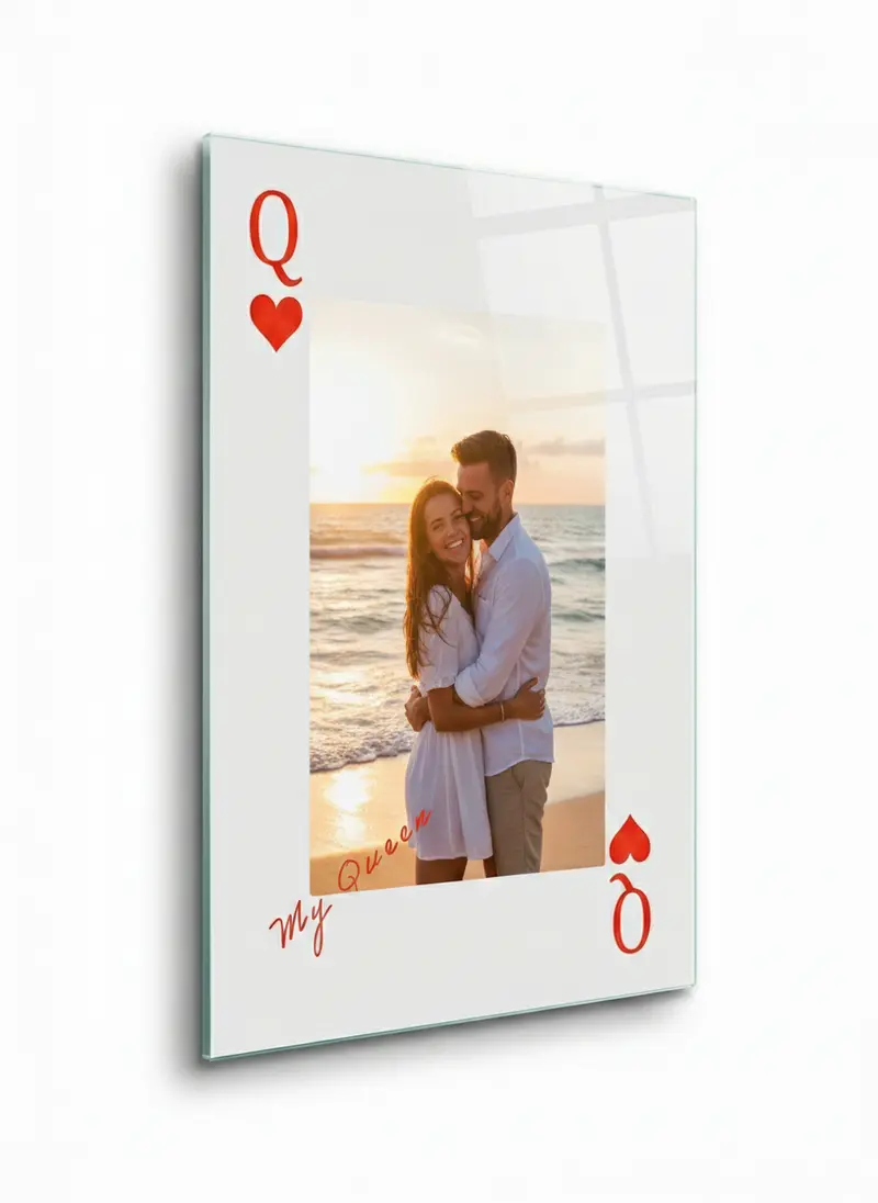 King & Queen Cam Tablo |  Kişiye Özel Kart Tasarımı