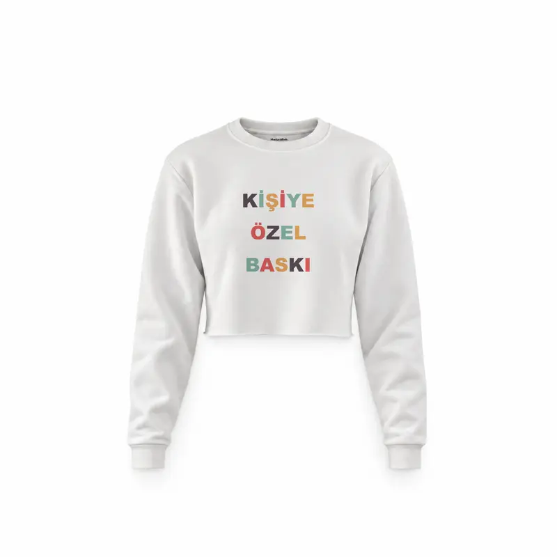 Kişiye Özel Baskılı Crop Sweatshirt