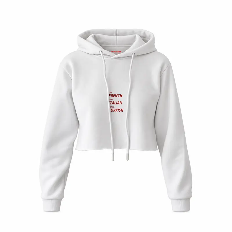 Kiss Flirt Marry Crop Hoodie