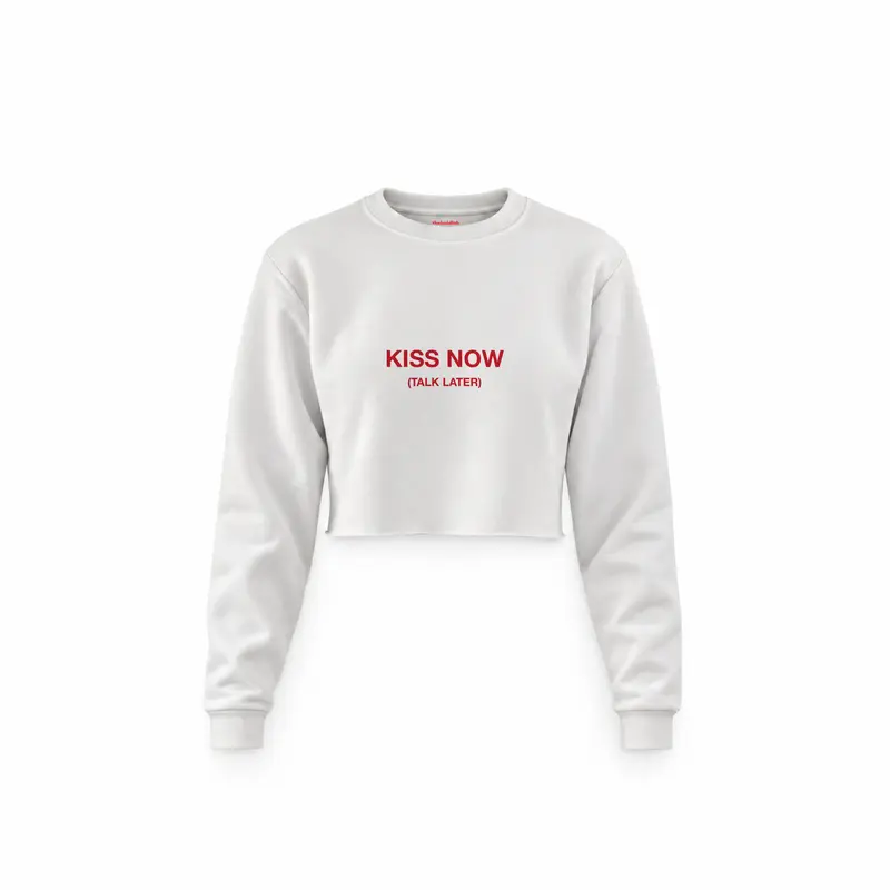 Kiss Now Talk Later Crop Sweatshirt