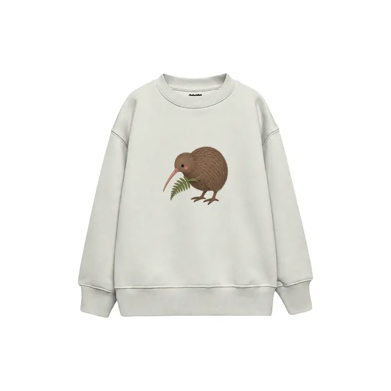 Kiwi Bird with a Small Fern Çocuk Sweatshirt