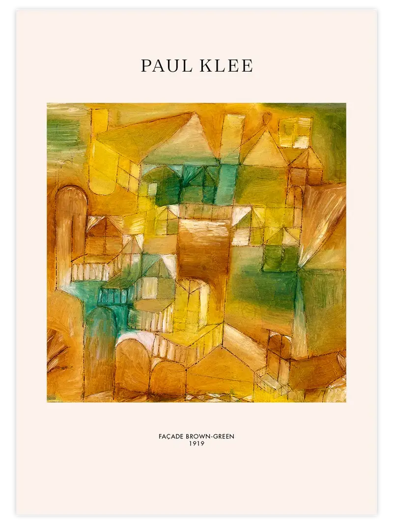 Klee Façade Brown Green - Art Print