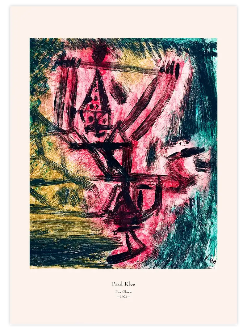 Klee Fire Clown - Art Print