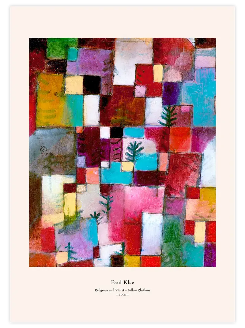 Klee Redgreen and Violet-Yellow Rhythms - Art Print