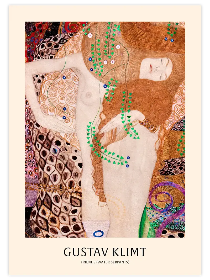 Klimt Arkadaşlar (Su Yılanları) - Art Print