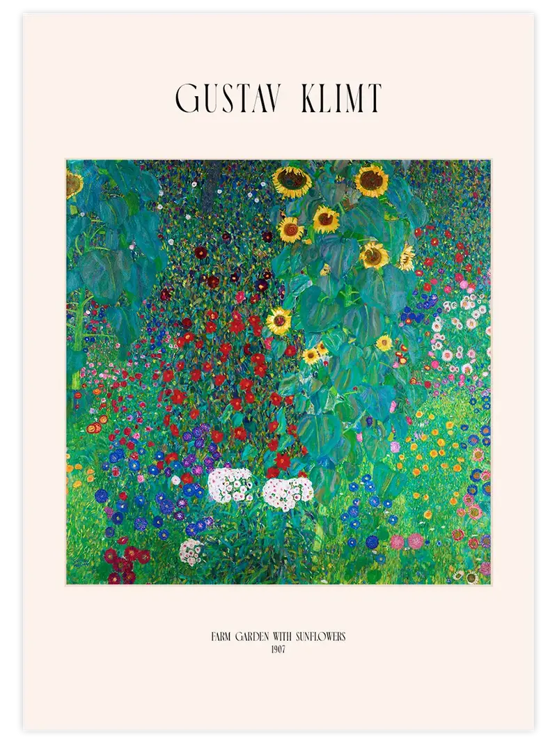 Klimt Farm Garden with Sunflowers - Art Print