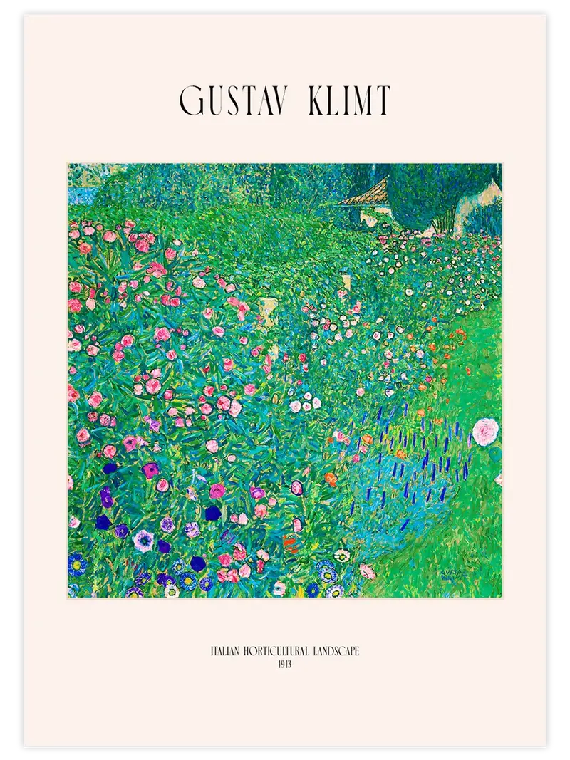 Klimt Italian Horticultural Landscape - Art Print