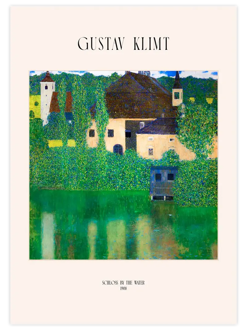 Klimt Schloss by the Water - Art Print