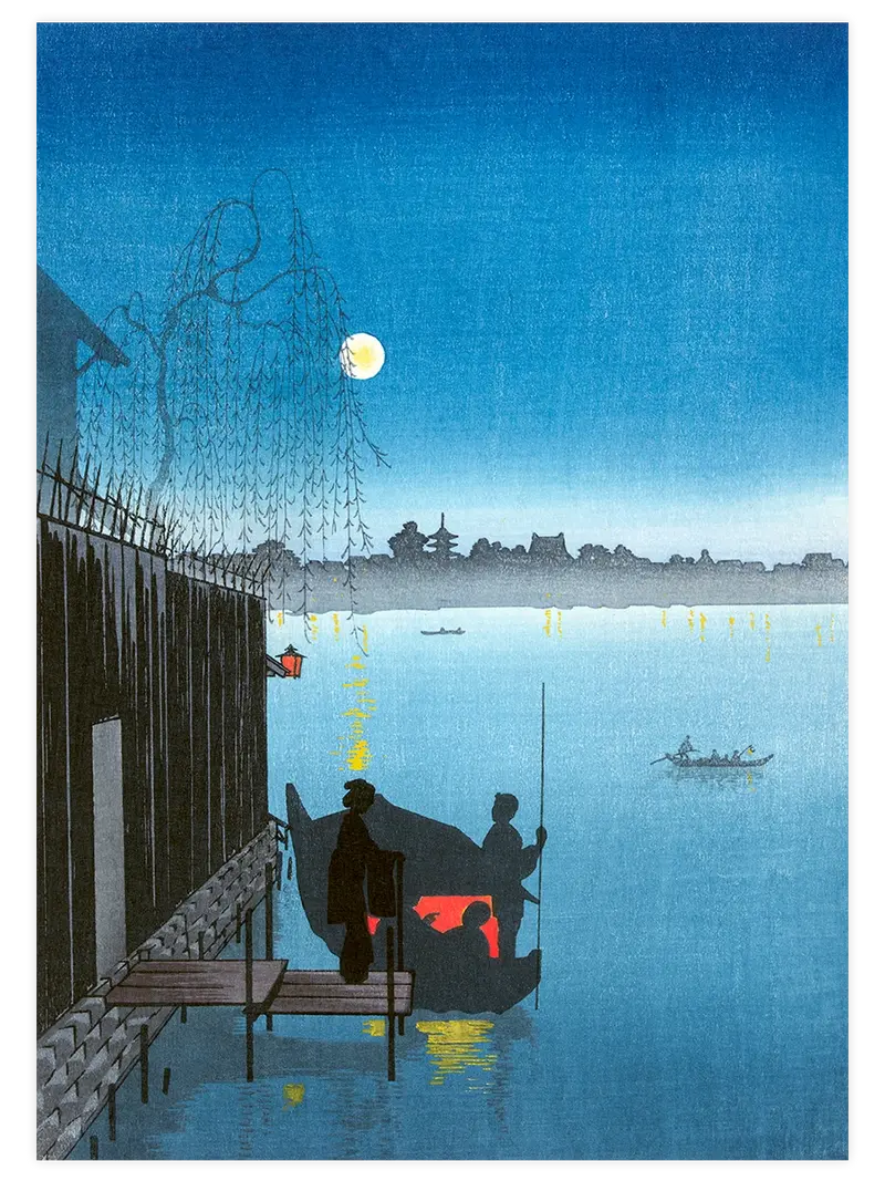 Kobayashi Evening Cool on the Sumida River - Art Print