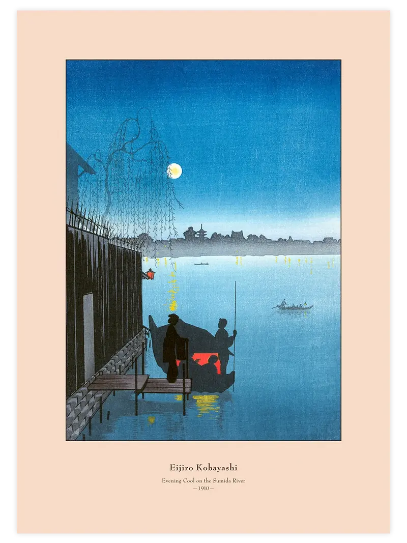 Kobayashi Evening Cool on the Sumida River - Art Print