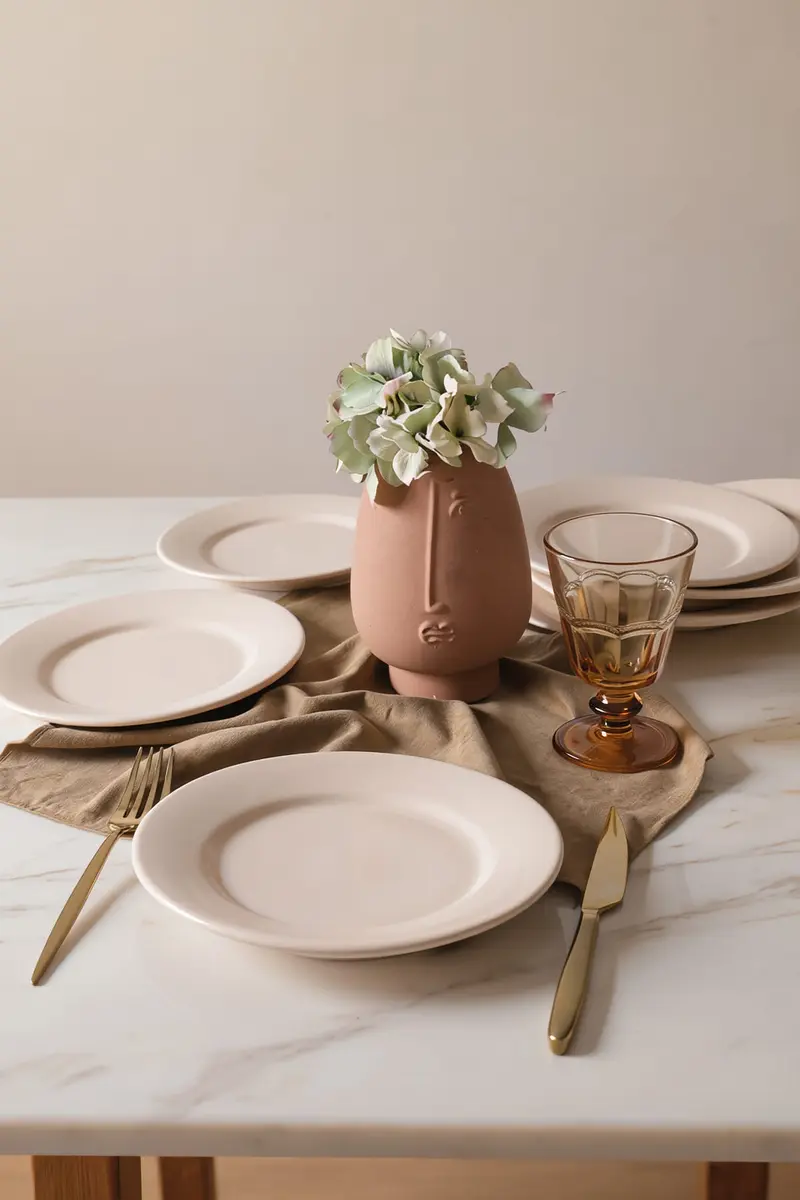 Krem Linda Pasta Tabağı 21 Cm - 6 Adet Set