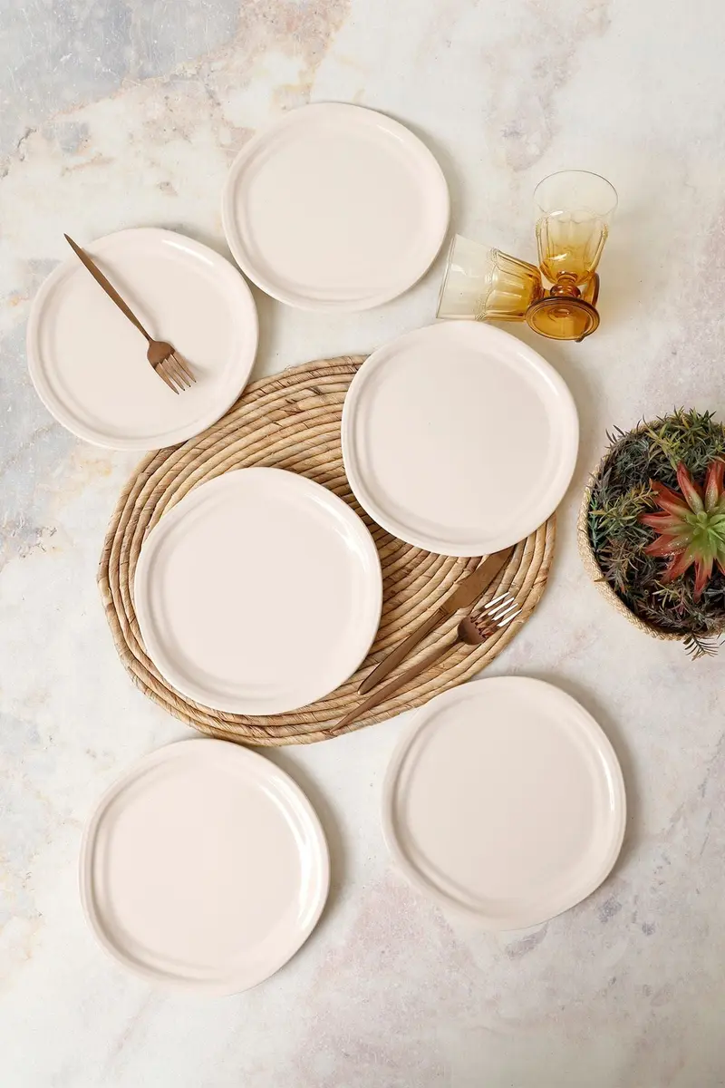 Krem Pasta Tabağı 24 Cm 6'lı Set